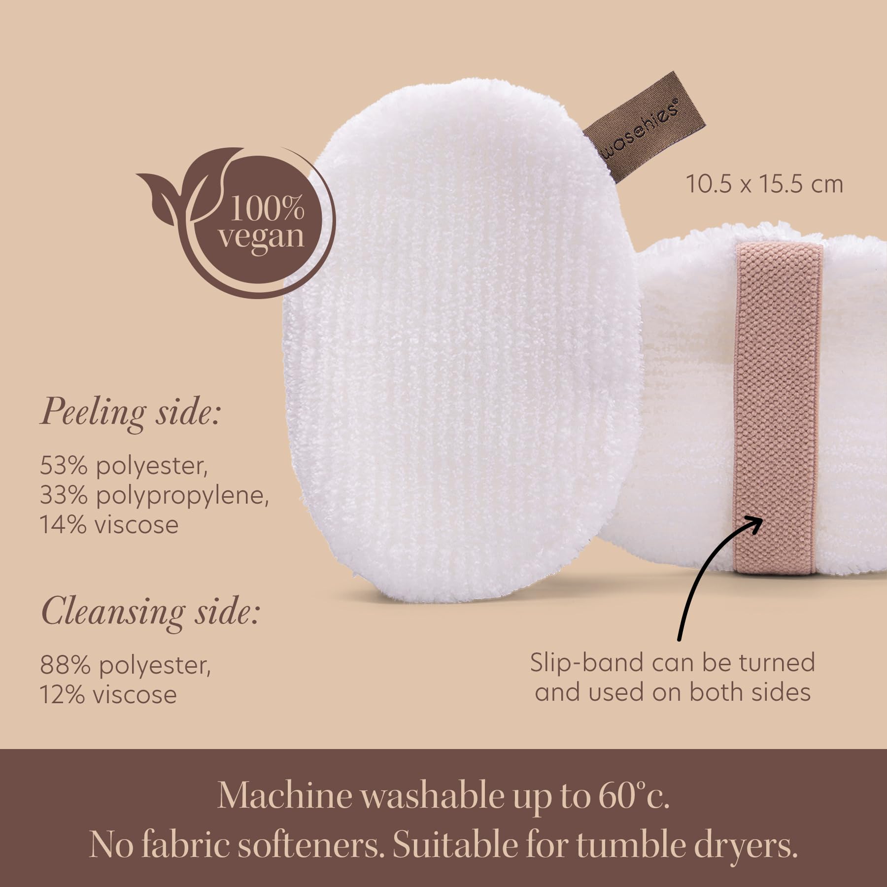Waschies Reusable Body Cleansing & Exfoliating Pads, Pack of 2, Dual Sided, Full Body Deep Exfoliation - Image 3