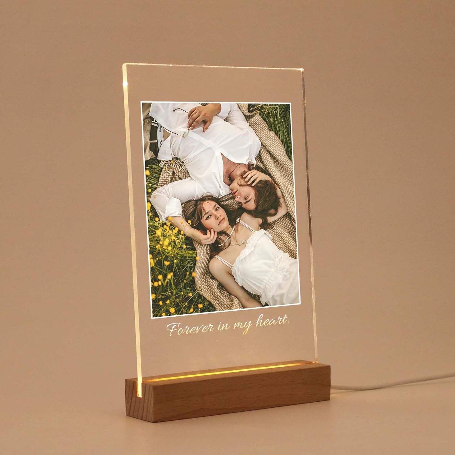 MOIFAITYA Custom Photo Collage Plaque, Personalized Picture Frames Glass Art Photo Gifts for Valentines Day, Wedding, Him, Couple, Christmas, Mother's Day