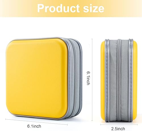 Miniatura 70 de Funda para DVD/CD, soporte portátil de capacidad para 48 - Organizador de cartera de almacenamiento de plástico duro para automóvil (morado)