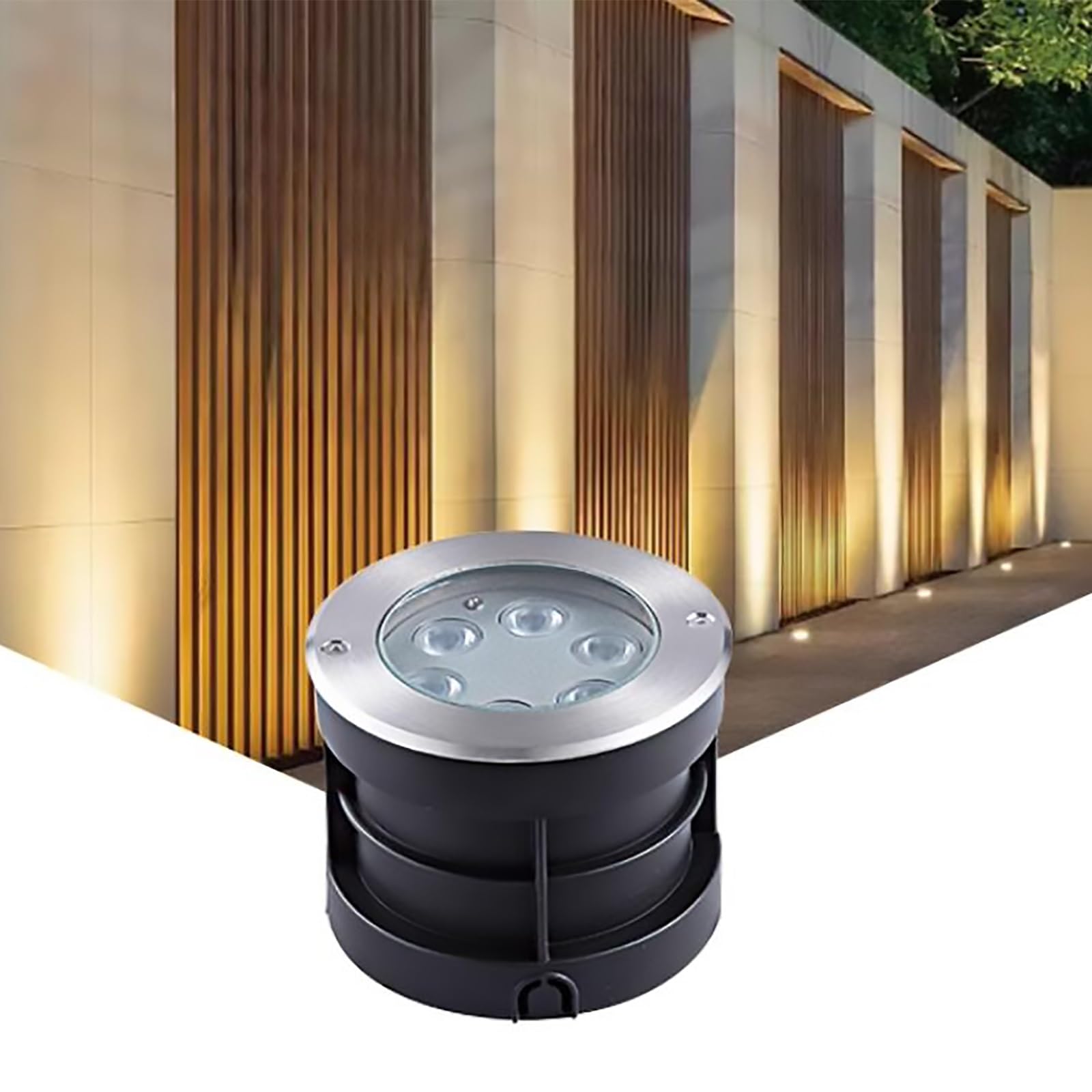Spot LED encastré bleu 12W 220V IP67 en verre trempé pour l'éclairage de place