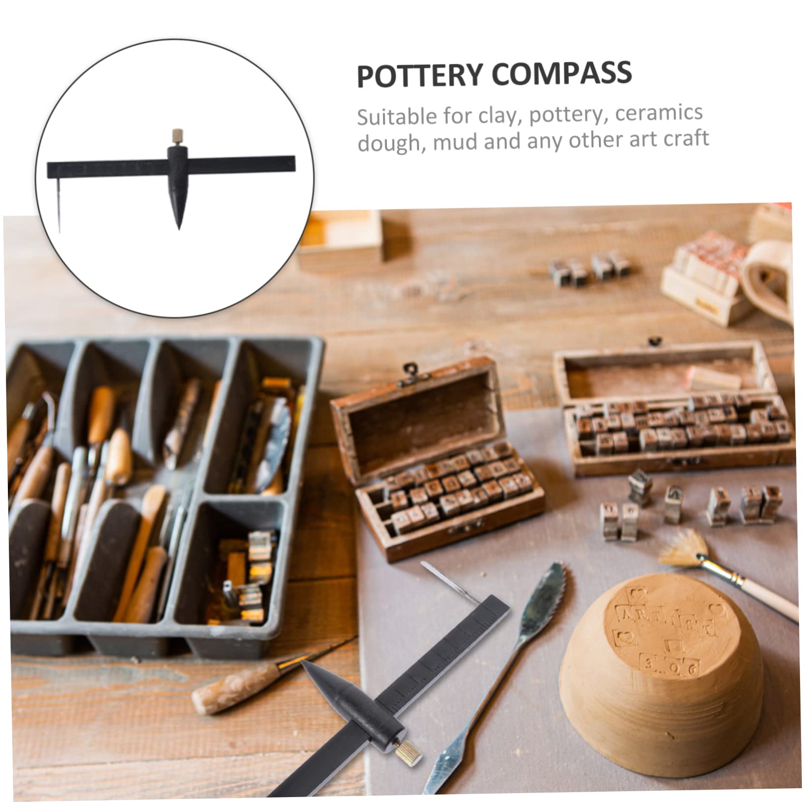 EXCEART 5pezzi Strumento per Ceramica e Modellismo Taglierina Circolare per Argilla con Design Compatto Utensile per Progetti Artistici e Sculture Facile da Usare e Sicuro per Mani