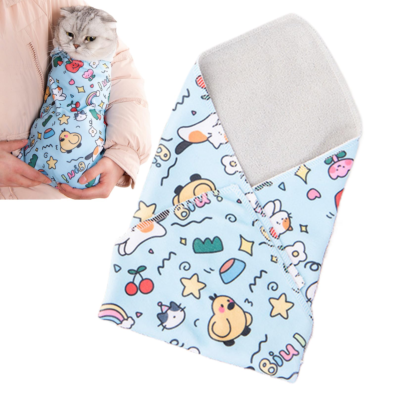 Bolsa para Gatos para Corte de Uñas - Herramienta De Sujeción Autoadherente | Envoltura Antiescape - Para El Aseo De Oídos, Ojos Y Uñas, El Corte Y Baño Para Perros, Cachorros Y