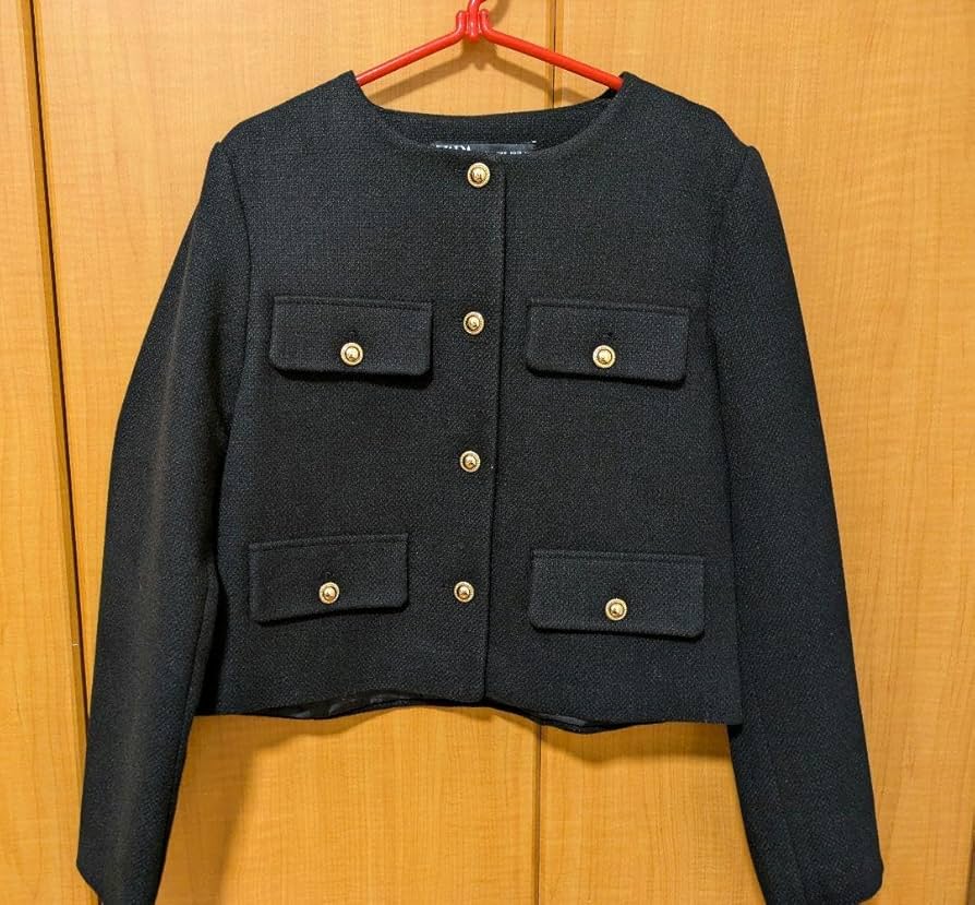 ZARA ノーカラー フラップクロップドジャケット XS 黒 Amazon.co.jp: ZARA フラップクロップドジャケット : おもちゃ