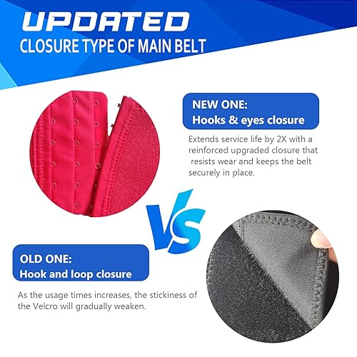 Miniatura 3 de Cinturón de cadera SI mejorado con ganchos y ojos de 6 filas, cinturones sacroilíacos para ciática y alivio del dolor de espalda baja, soporte