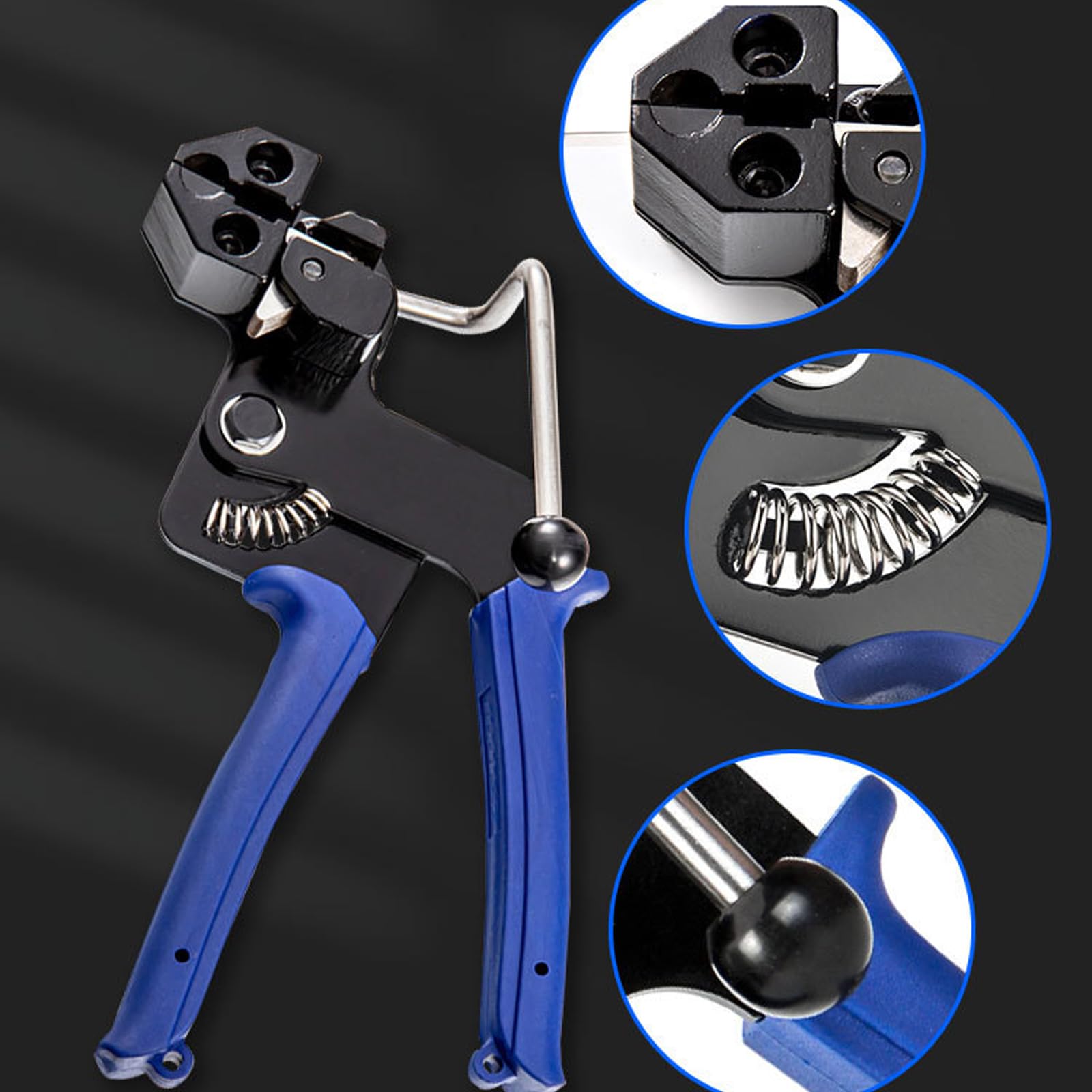 Metalowe narzędzie do mocowania zacisków kablowych ze stali nierdzewnej, metalowe opaski zaciskowe, pistolet z 200 szt. 30 cm samozamykające się opaski na zamek błyskawiczny ze stali nierdzewnej do zarządzania kablami