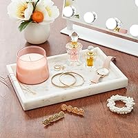 Vista 2 de Juvale Large Marble Vanity Tray - Jewelry & Cosmetic Organizer with Drawer Organizer - Bathroom Display with Soap Tray - Home Accent Piece with