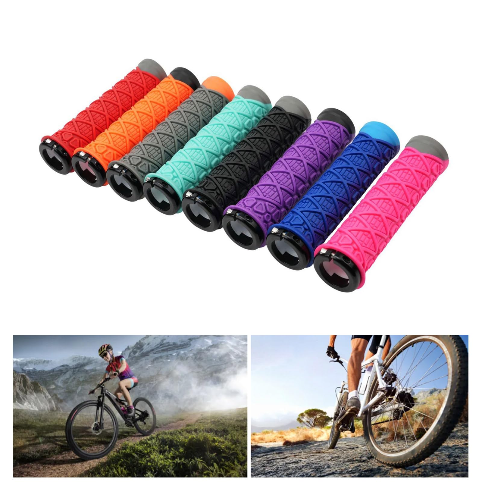 Mango ergonómico para bicicleta de montaña que sostiene sustancia de silicona de alta calidad, centro de aleación reforzada, plano plano vacío, agarre seguro de identidad por encima de la mano para