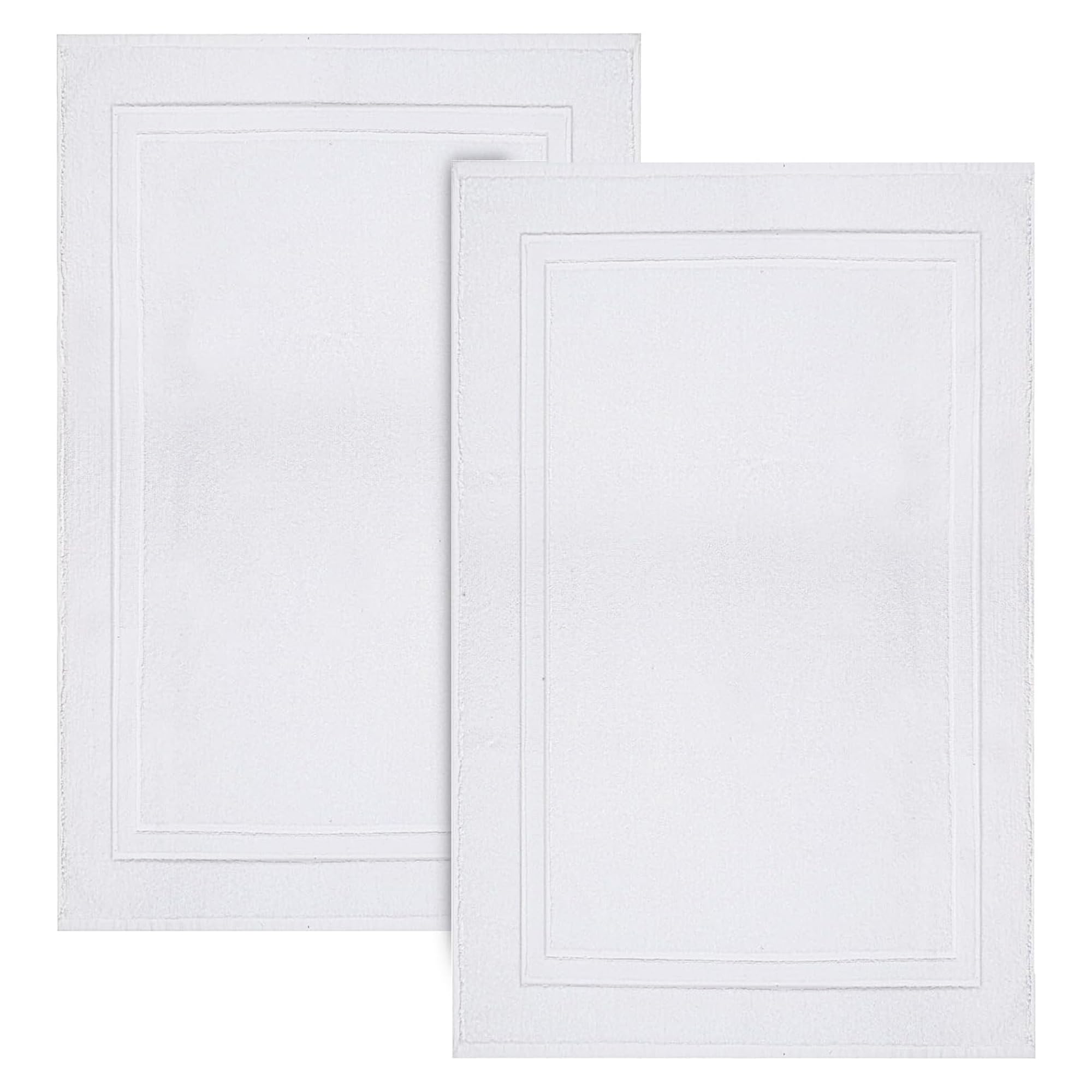 Infinitee Xclusives – Foot Towel (Pack of 2, 50 cm x 80 cm) Grey 100% Cotton – Bath Mats Super Soft, Bath Rugs Ultra Water Absorbent, Floor Mat for Bathroom, Kitchen and Home, Bathroom Mat (White)