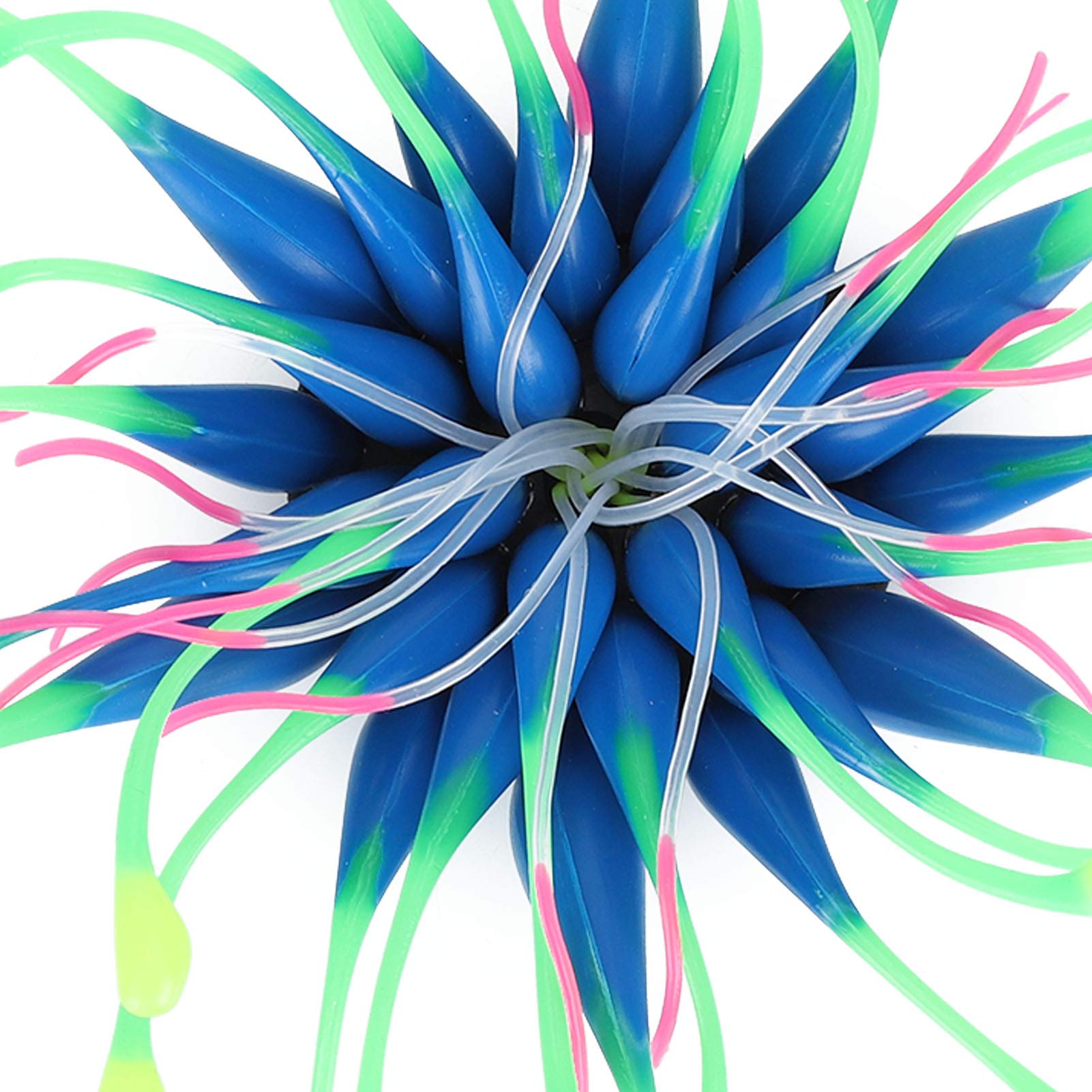 Efecto Brillante Decoración de Plantas de Coral Artificial Corales de Silicona Suave Simulación Planta de Acuario Pecera Decoración de Paisaje Adornos(Azul)