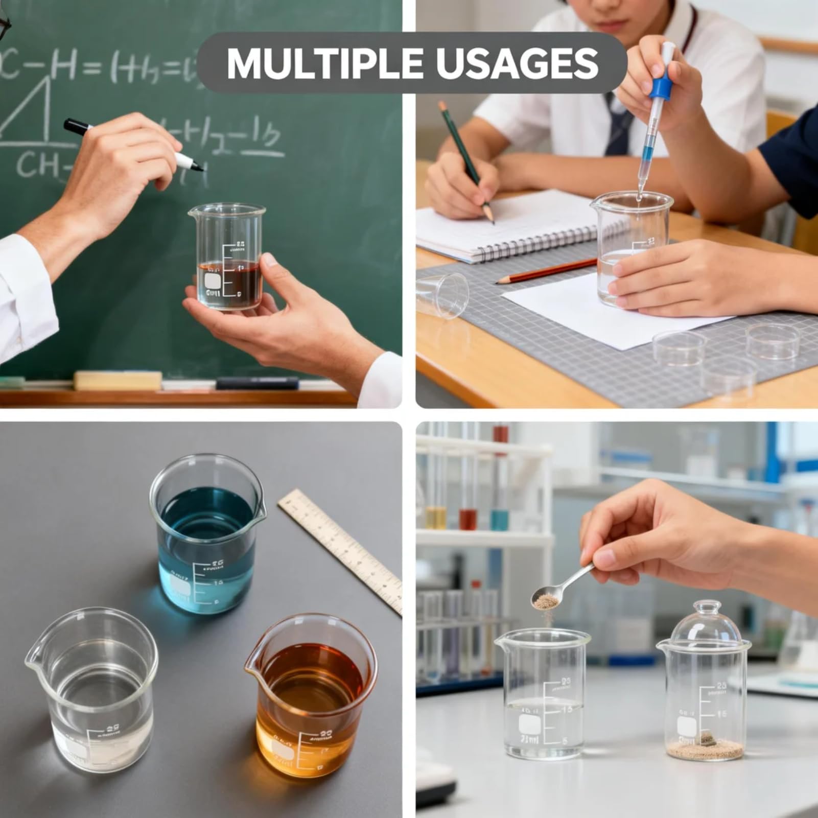 10 Stück Becherglas 25 ml Glas Messbecher 25ml Abgestufter Messbecher Borosilikatglas Becher für Wissenschaftliche Experimente in der Schule Labor