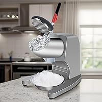 Vista 7 de Máquina eléctrica de hielo afeitado de 11 pulgadas de altura 380 W, trituradora de hielo de tres cuchillas, máquinas para hacer cono de nieve, 220