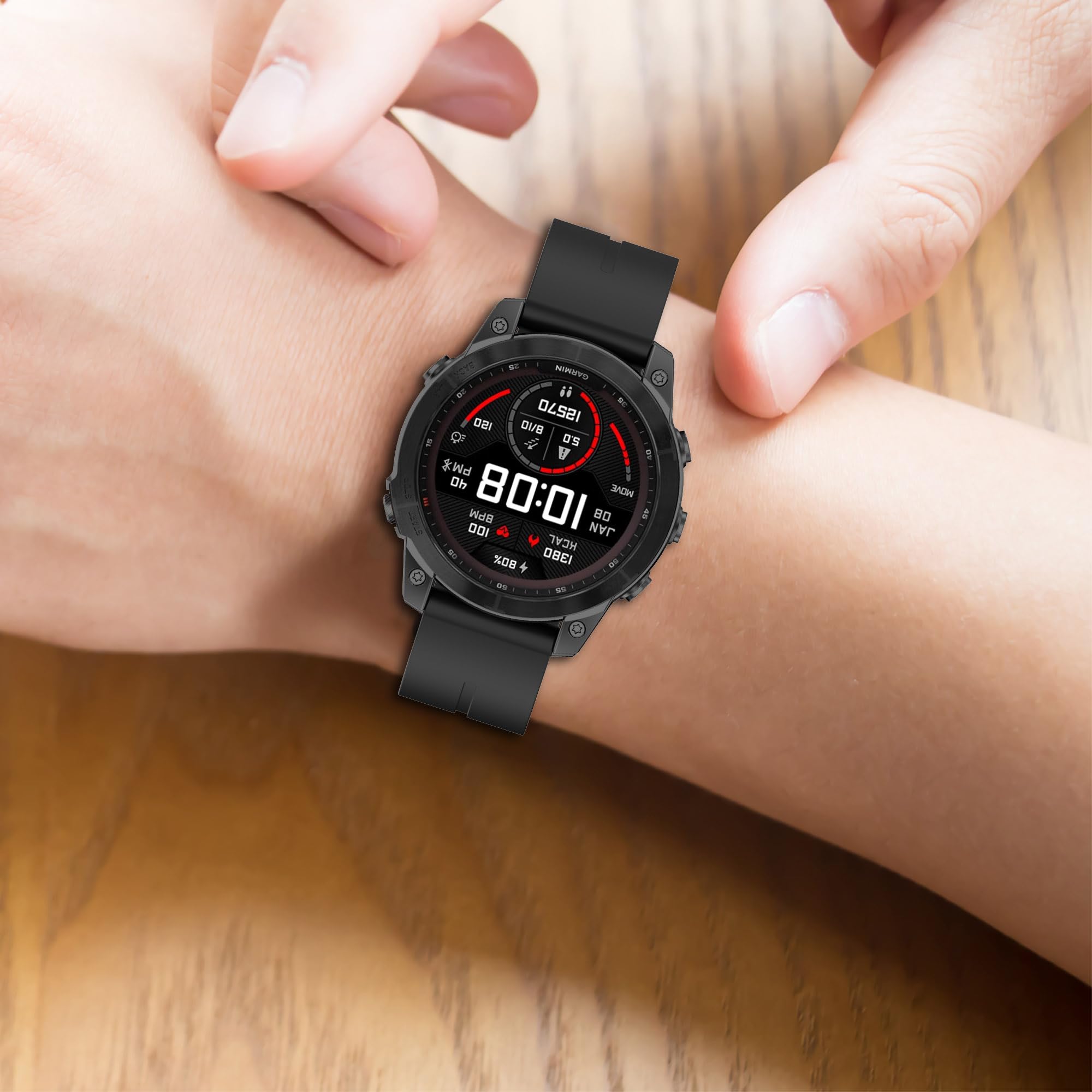 Bracelet compatible avec Garmin Fenix 7, bracelet de rechange en silicone souple de 22 mm pour 6/Fenix 6 Pro/Fenix 5/Fenix 5 Plus/Forerunner945/935/Approach S60