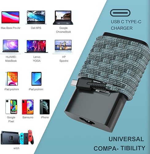 Miniatura 6 de Cargador de portátil USB C de 65 W y 45 W para Dell Chromebook 3100 3300 3380 3400 3500 5190 5300 5400 7200 Latitude 5420 5520 5320 7410 7310 9430 2