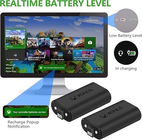 Miniatura 3 de Lithium Rechargeable Battery Pack for Both Xbox Series XS and Xbox OneSXEliteElite 2 Controller Plug Play and Charge Kit Charging Status LED Long