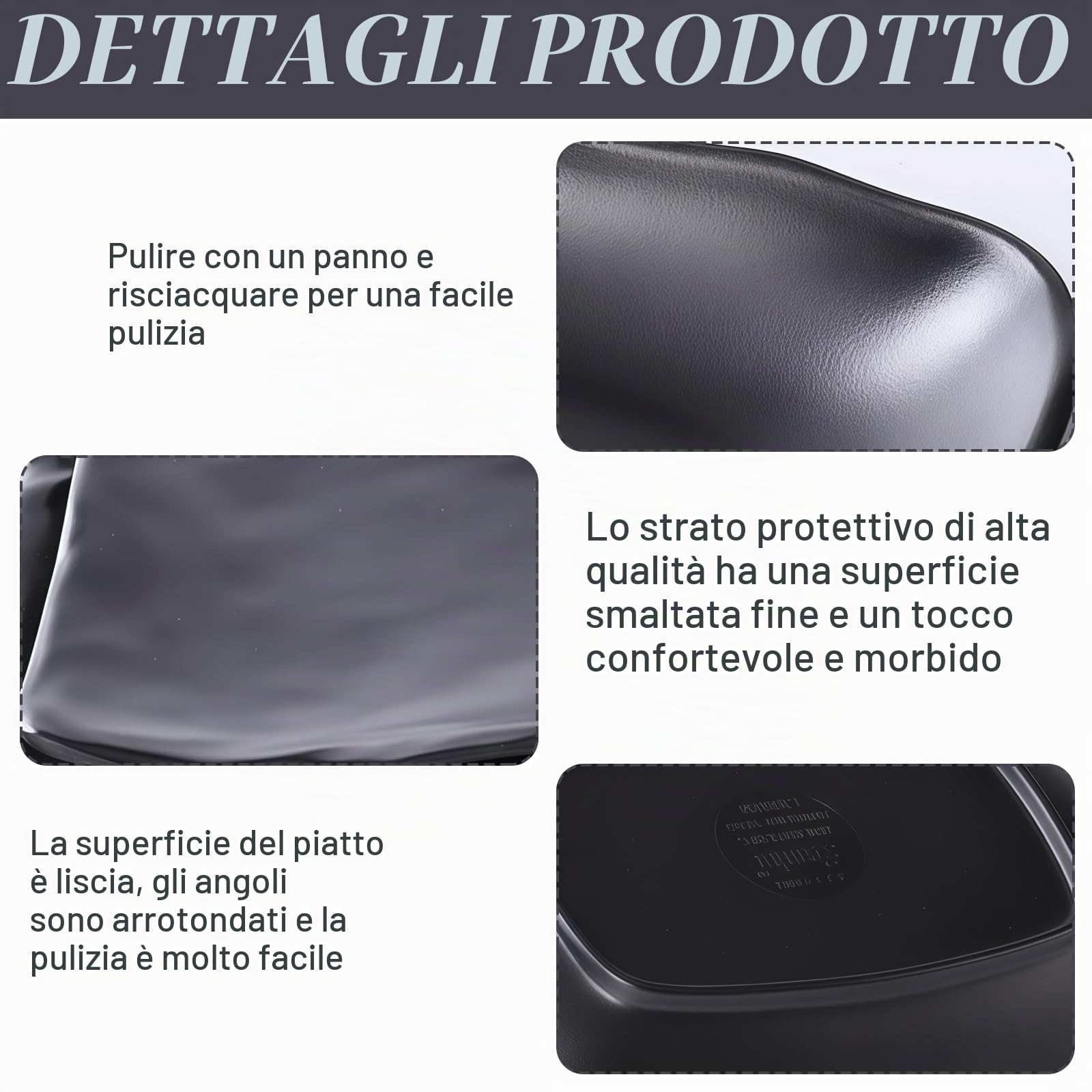 Piatti da portata rettangolari: 6 piatti rettangolari neri opachi per snack, 20 x 12 cm, posate per barbecue, piatti da dessert a prova di caduta per carne, sushi, snack