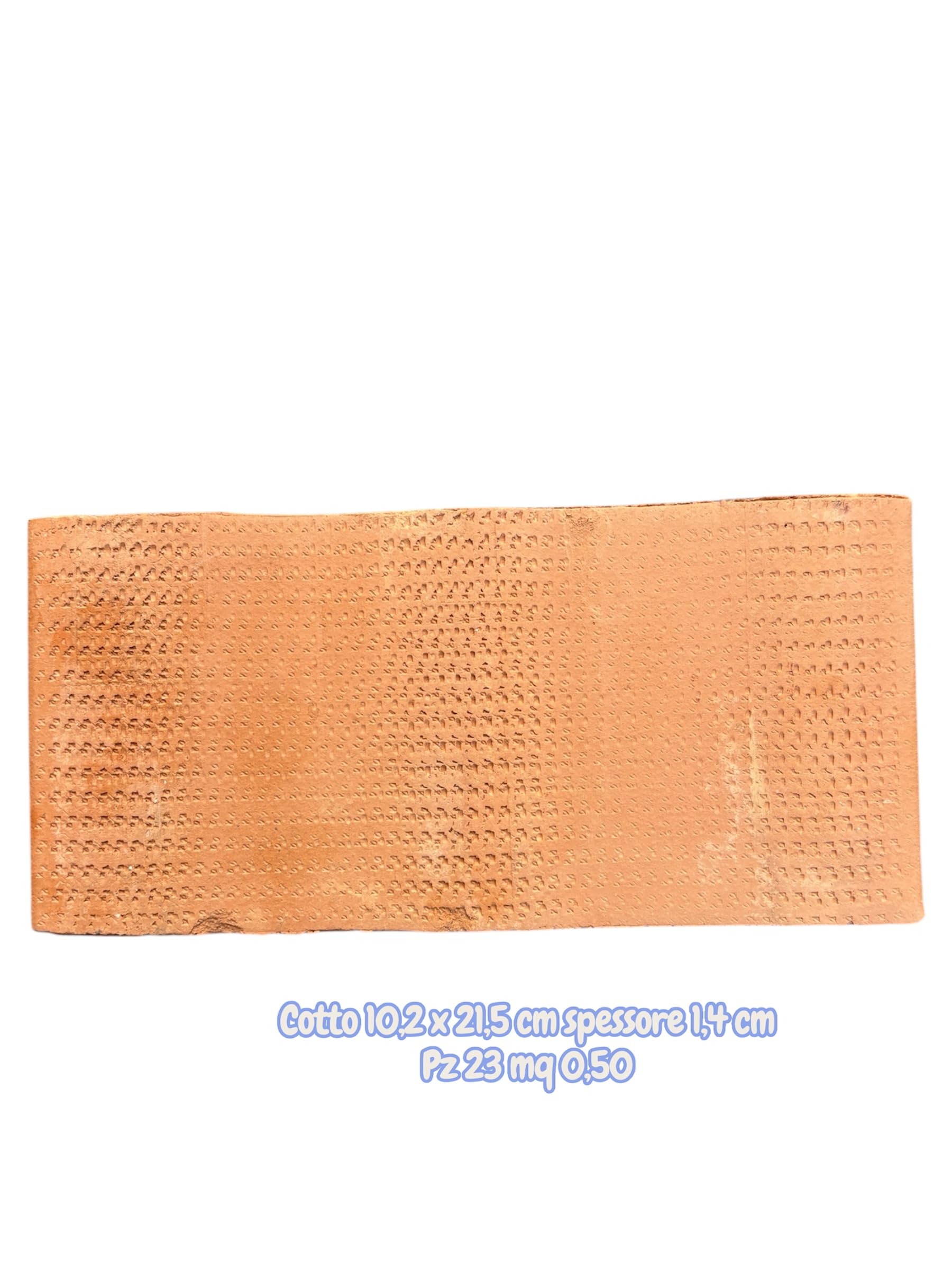 Generico Mattone in Cotto Mutina, 10,2 x 21,5 cm, Spessore 1,4 cm, Texture Decorativa, per Muratura e Pavimentazione Prezzo riferito a 0,50 mq 23 pz