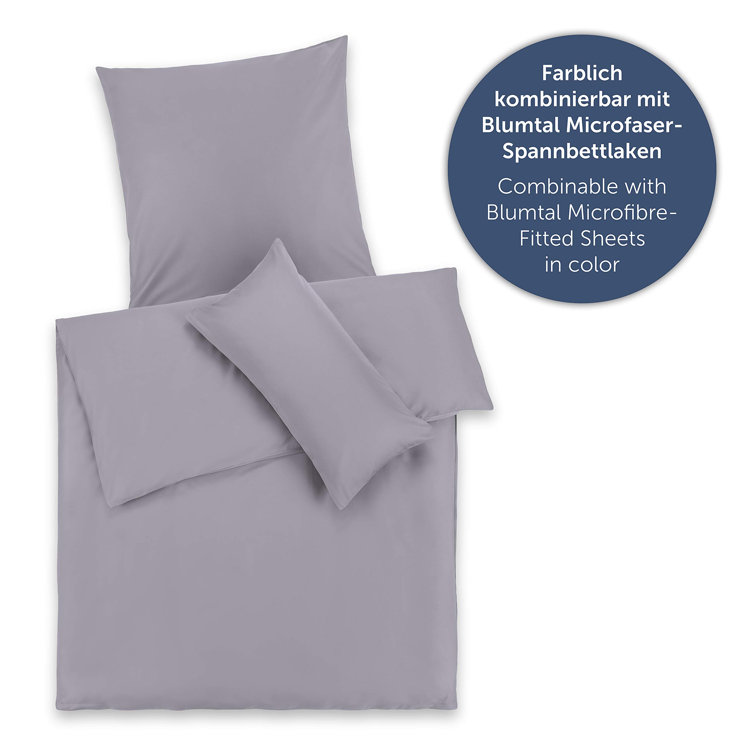 Blumtal Copripiumino 220 x 240 cm in microfibra con 2 federe 65 x 65 cm – Parure da letto 220 x 240 2 persone, Basic, certificato Oeko-Tex, ultra morbido – nero