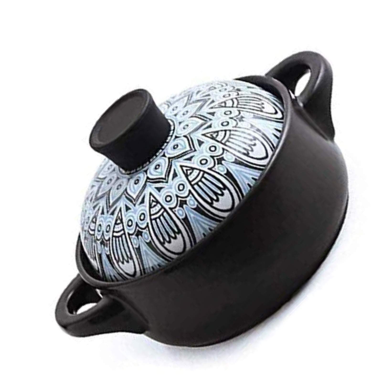 Casserole Dishes with Lids for Hob to Oven, Simple to Clean Ceramic Cooking Pot Stew Pot Household Dedicated Soup Pot,D-1.5L (B 3.5L)