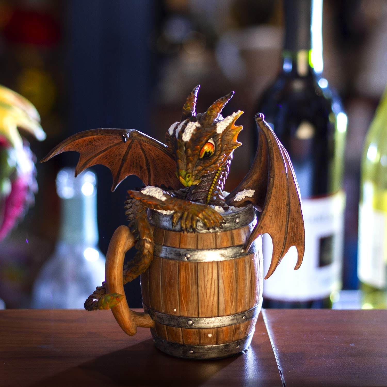 Pacific Giftware Figurina Resina Drago Alato In Bicchiere Mojito - Stanley Morrison - 12,7 Cm - Decorazione Fantasy