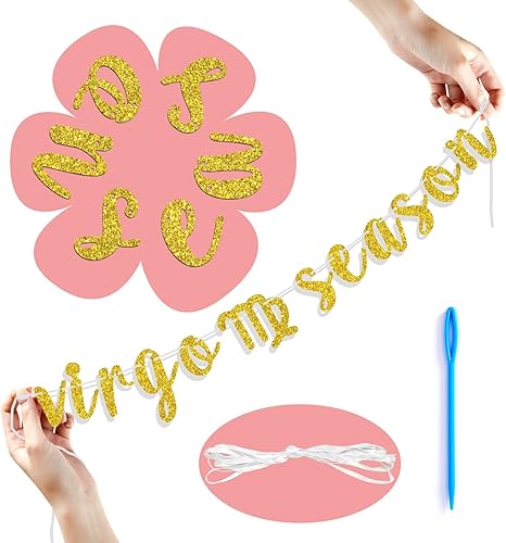 Miniatura 6 de Cartel de la temporada de Virgo, letrero de feliz cumpleaños de Virgo, gran energía Virgo, 12 suministros de decoración de fiesta de cumpleaños con