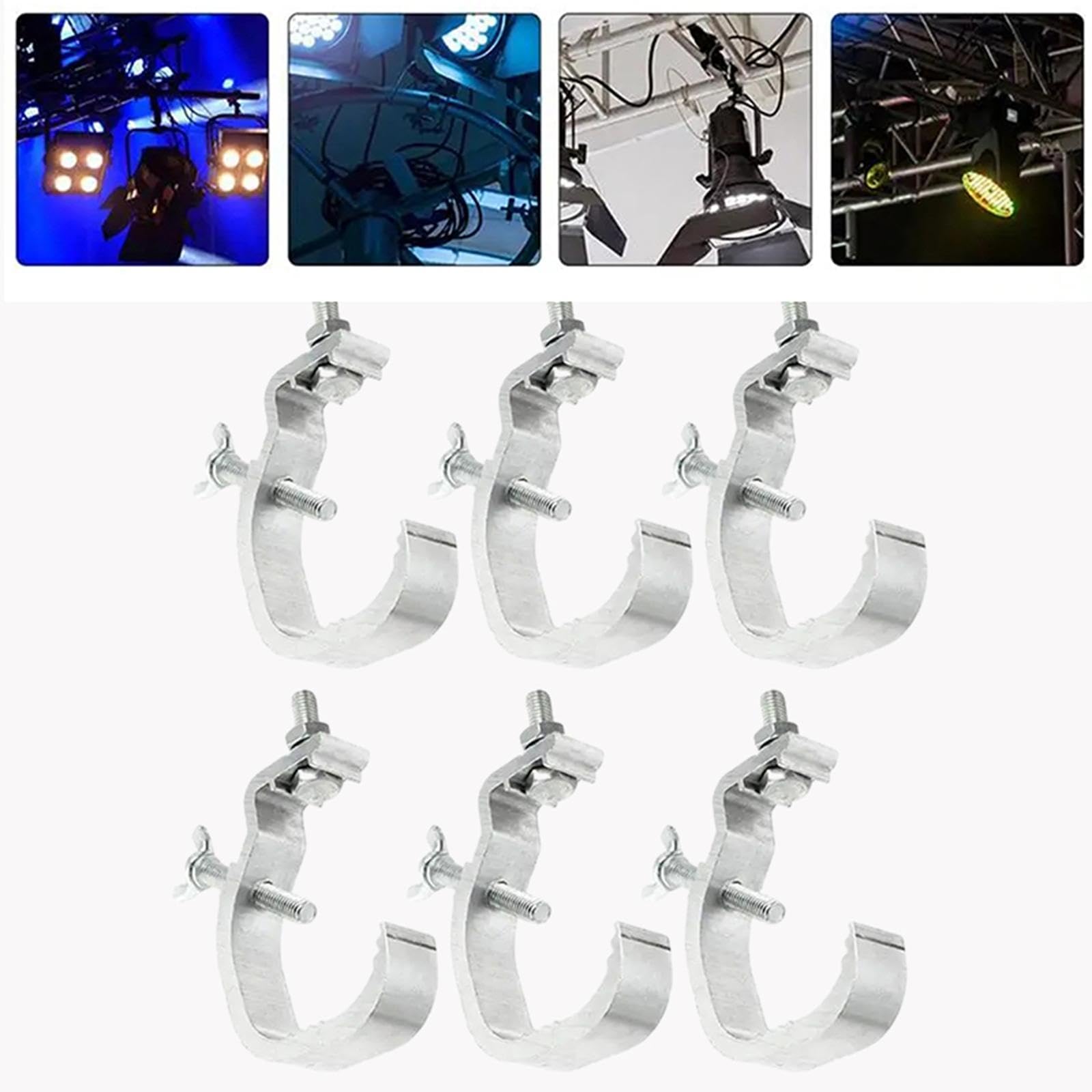 Abrazadera de Luz de Escenario, Abrazaderas de Luz de DJ para Brazo de Club, Soporte de Luz, Escenario, 6 Uds.