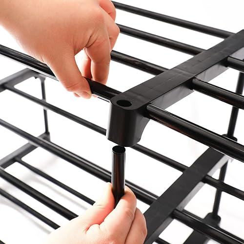 Miniatura 6 de Pyladea Zapatero de 3 niveles de 8 a 16 pares, organizador de zapatos resistente negro para armario, almacenamiento de zapatos