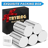 Vista 28 de TRYMAG 200Pcs Small Round Refrigerator Magnets for Crafts, 8x3mm Mini Rare Earth Tiny Strong Neodymium Disc Magnets for Whiteboard, Fridge, Office