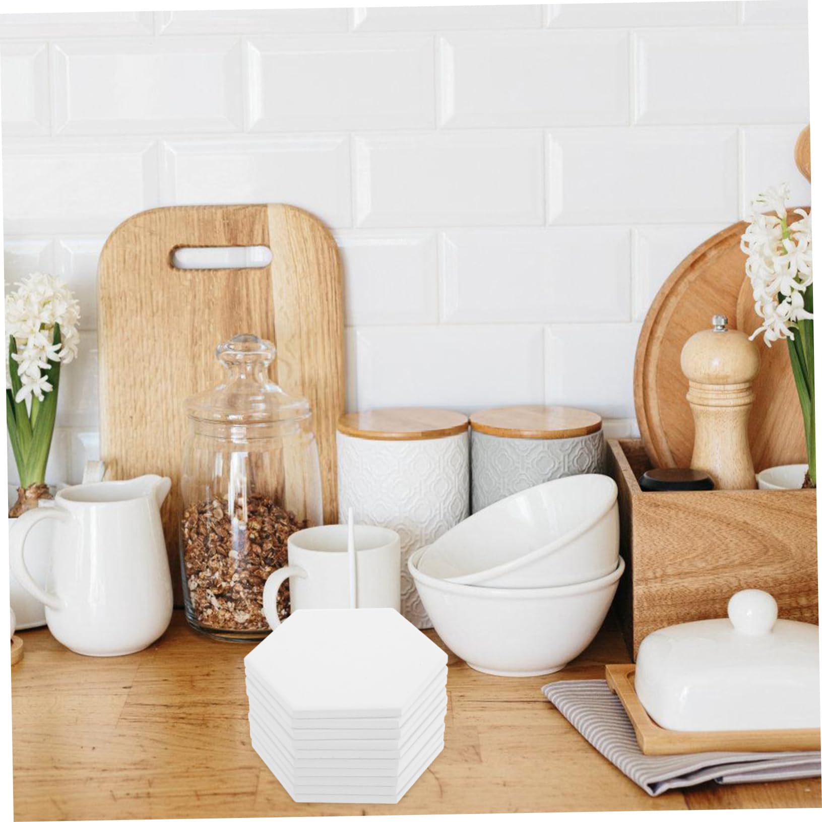 Sottobicchieri Esagonali in Ceramica 10 Set per Sublimazione