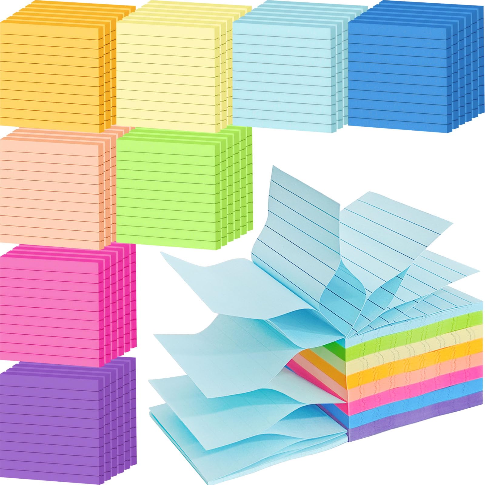 Sponsored Ad - 48 Pack 3840 Sheets Pop Up Sticky Notes Lined 3x3 inch Self-Stick Notes Pads Post Lined Sticky Note Pads Accordion Pop Up Notes Refill for Dispenser Home Office School, 80 Sheets/pad (Bright Color)