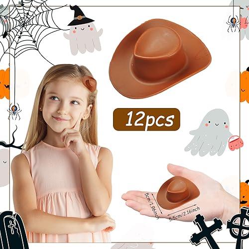 Miniatura 2 de 12 pinzas para el cabello para sombrero de vaquera occidental, pinzas de plástico para el cabello, lindos clips para sombrero de vaquero, pinzas