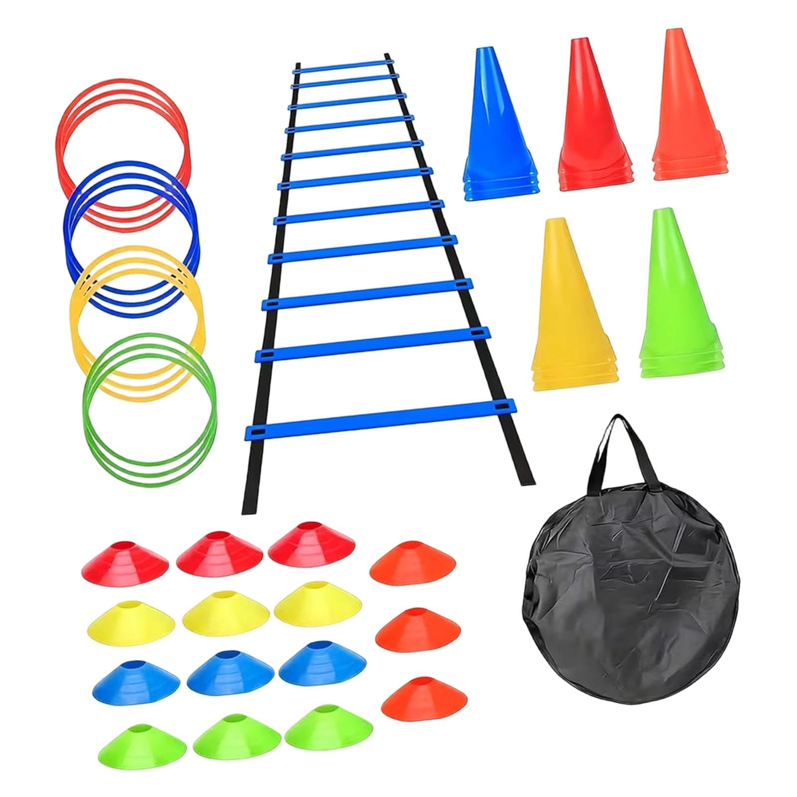 Agility Ladder Portable Staircase Balance Jumping Obstacles Adjustable Rungs 44 Piece Blue-image-33