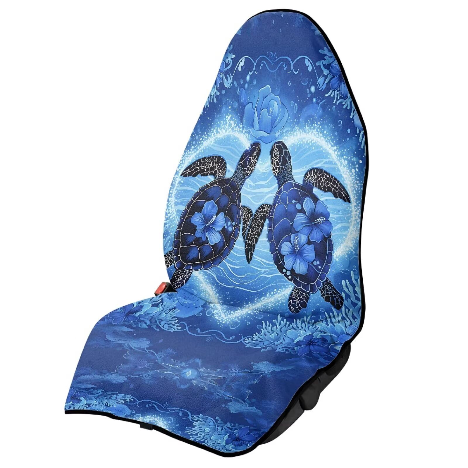 Starfish Sea Car Seat Cover Protector Front Seats Only Universal Fit High Back Seat Covers for Cars Easy to Install Waterproof Soft Auto Seat Covers Anti-Slip