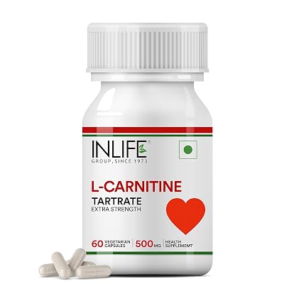 INLIFE L-Carnitine L-Tartrate Capsules 1000mg | Supports Muscle Health & Excercise Recovery | Supplement for Men Women -