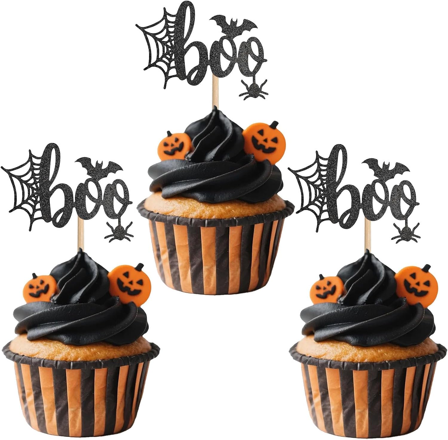 48PCS Graduation Cupcake Toppers 2026, Glitter Class of 2026 Cupcake Toppers, Graduation Cake Decorations for Party Centerpieces, Family Celebrations(Black&Blue)