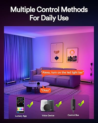 Miniatura 7 de Lumary Barra de luz inteligente para exteriores, 48 W RGBAIWW que cambia de color, barra de luz LED impermeable IP65 para patio, jardín, fiesta,