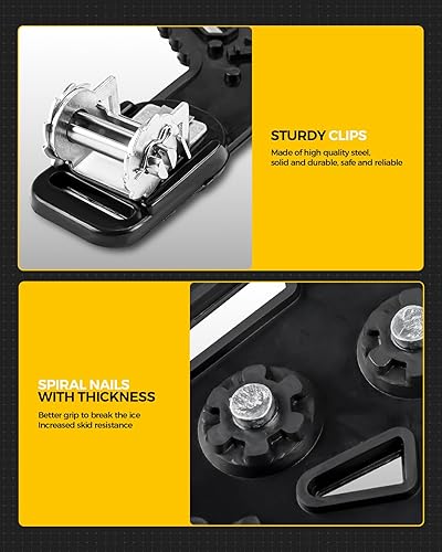 Miniatura 5 de KYX Cadenas de neumáticos para automóvilSUVcamionetas, cadenas universales ajustables de nieve de emergencia para neumáticos, 8.7-11.1 pulgadas,