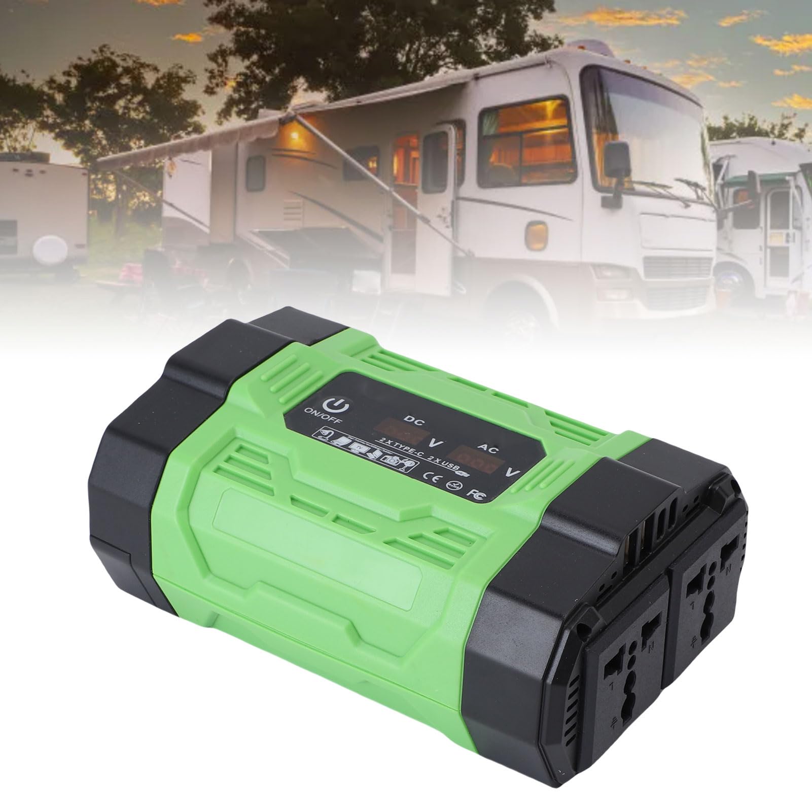 Jiawu Przetwornica Napięcia Samochodowego 300W DC 12V do AC 220V Ładowarka Wielointerfejsowa dla Entuzjastów Wypraw Kempingowych na świeżym Powietrzu