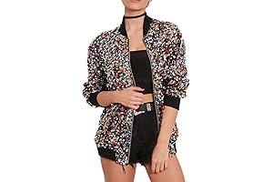 Women's Sequin Fitted New Year's Party Long Sleeve Zipper Blazer Bomber Jacket