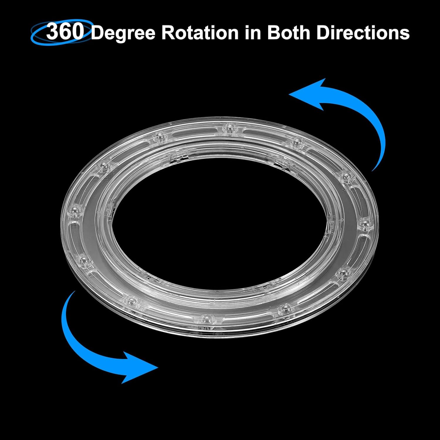 uxcell 2Pcs Acrylic Lazy Susan Turntable, 10 Inch Clear Turntable Organizer Ball Bearing 360 Degree Ring Rotating Tray for Spice Rack Table Cake Kitchen Pantry Decorating Bathrooms