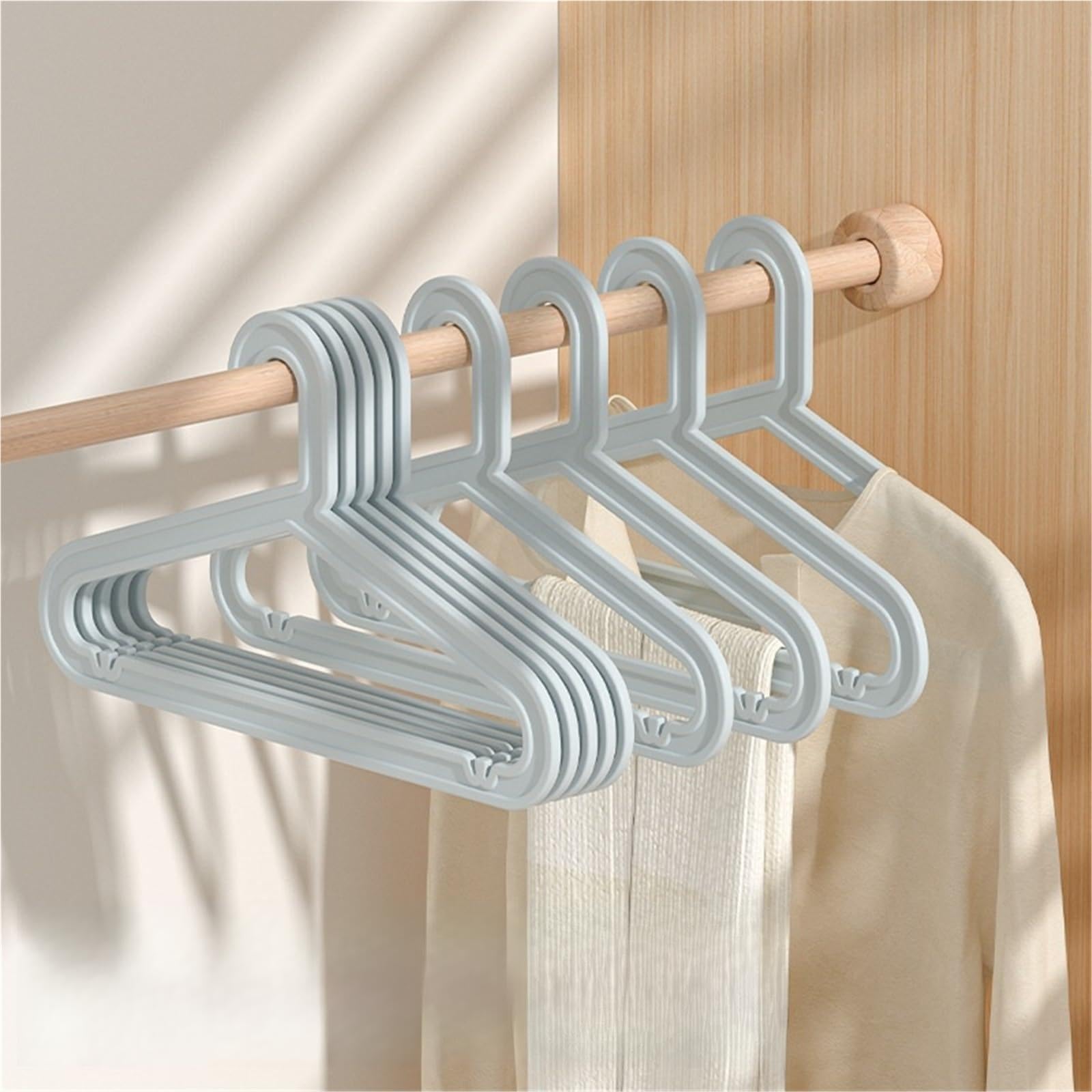 Clothes Hangers Non-slip Coat Rack Plastic Thicker Models Of Drying Dormitory Household Non-marking Clothes Props Racks(Blue,20Pcs)
