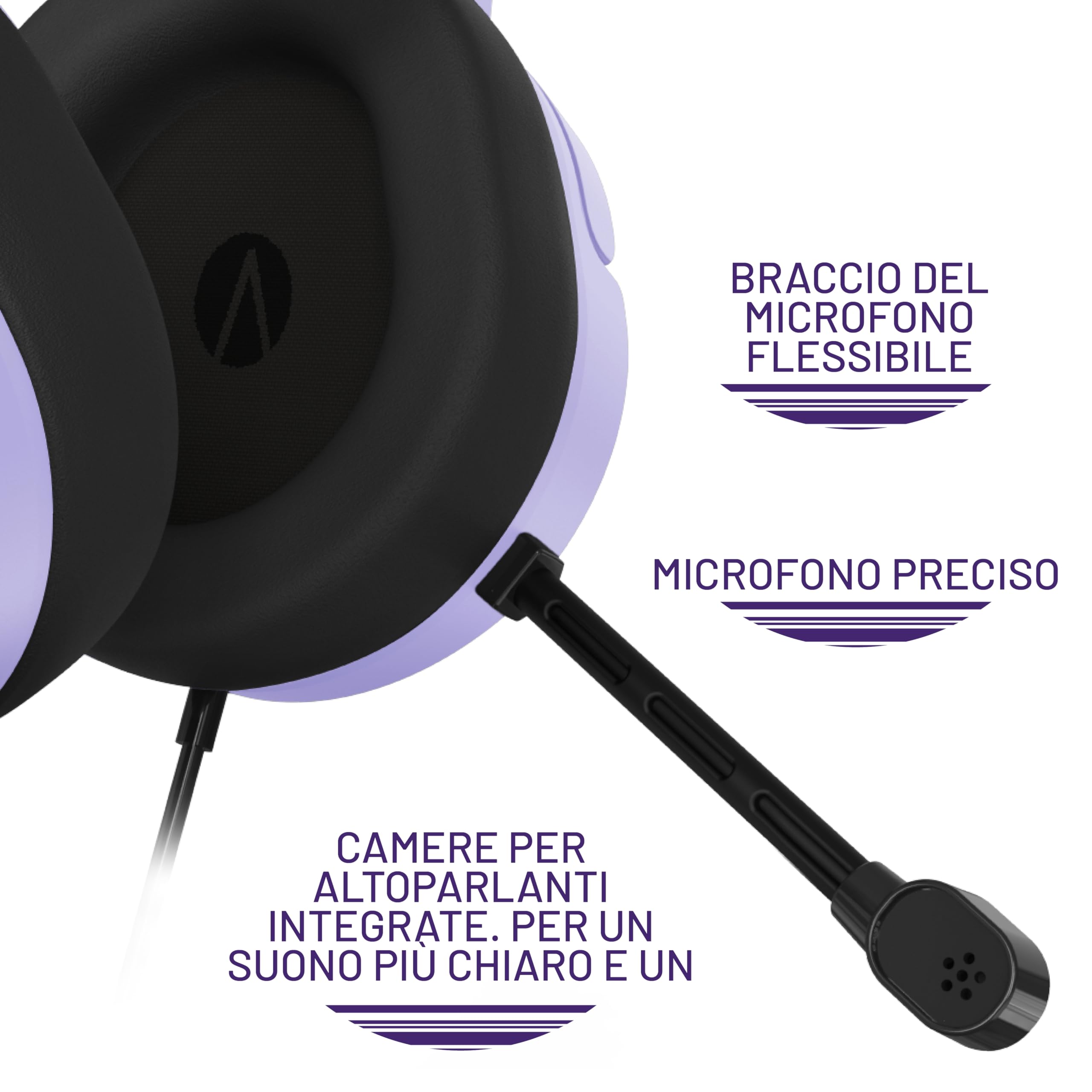 Stealth PANTHER - Cuffie da gioco over-ear PS4/PS5, Xbox, Switch, PC con microfono flessibile, jack da 3,5 mm, cavo da 1,5 m, leggero, confortevole e durevole