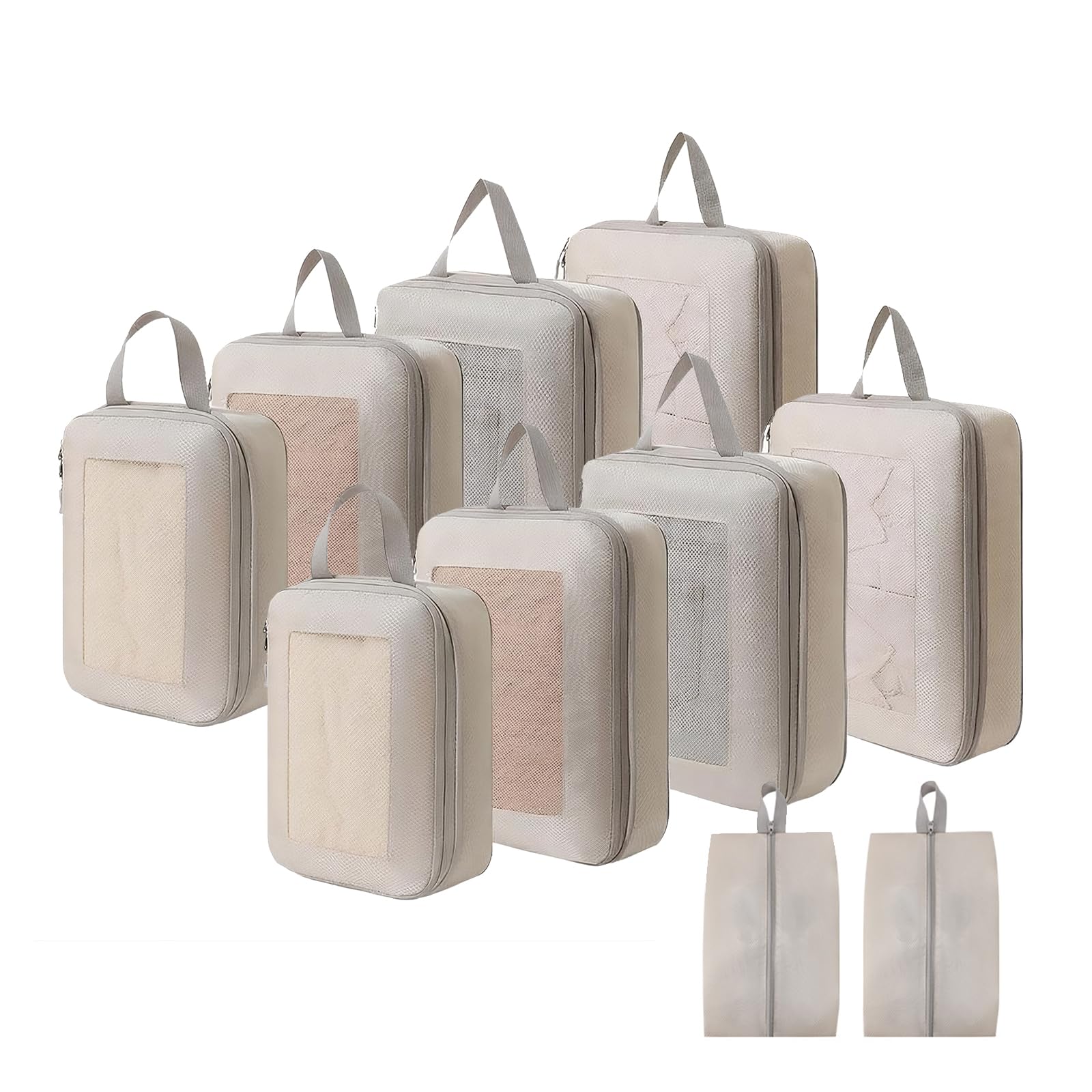 10 Set Compression Packing Cubes,Luggage Organizer,Travel Organizer with Shoes Bag,Suitcase Organizer Bags,Travel Essentials,Ultralight Packing Cubes for Carry-on Luggage,Travel,Backpack and Storage