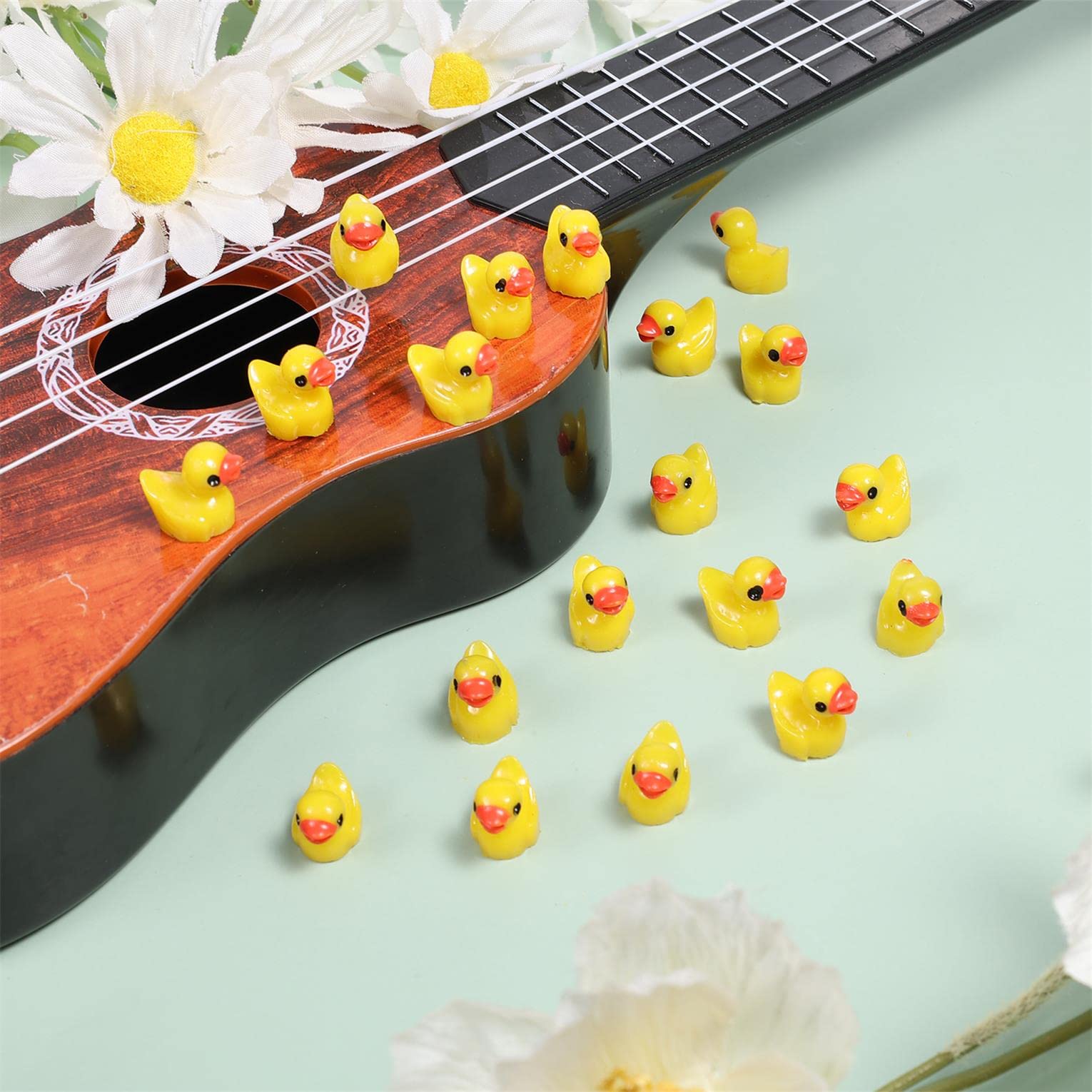 100 Mini Canards En Résine Multicolores – Décoration Miniature Pour Aquarium, Jardin, Maison De Poupée, DIY