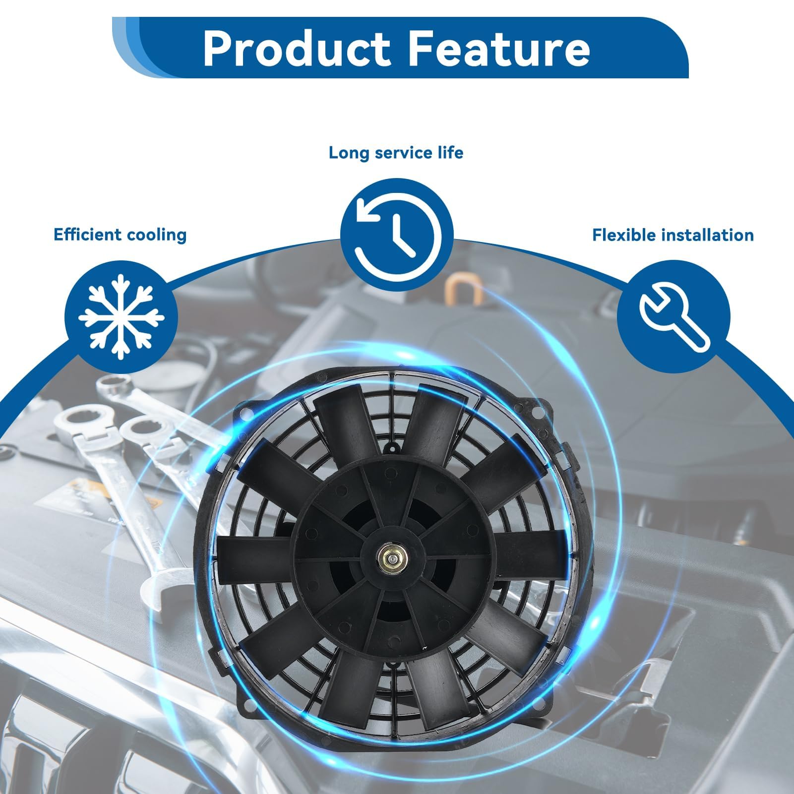 Ventilatore Generale Dell'auto, Ventola per Condizionatore D'aria Da 8 Pollici Accessori per Prestazioni Automobilistiche per Radiatore Raffreddamento Automatico Aria Condizionata