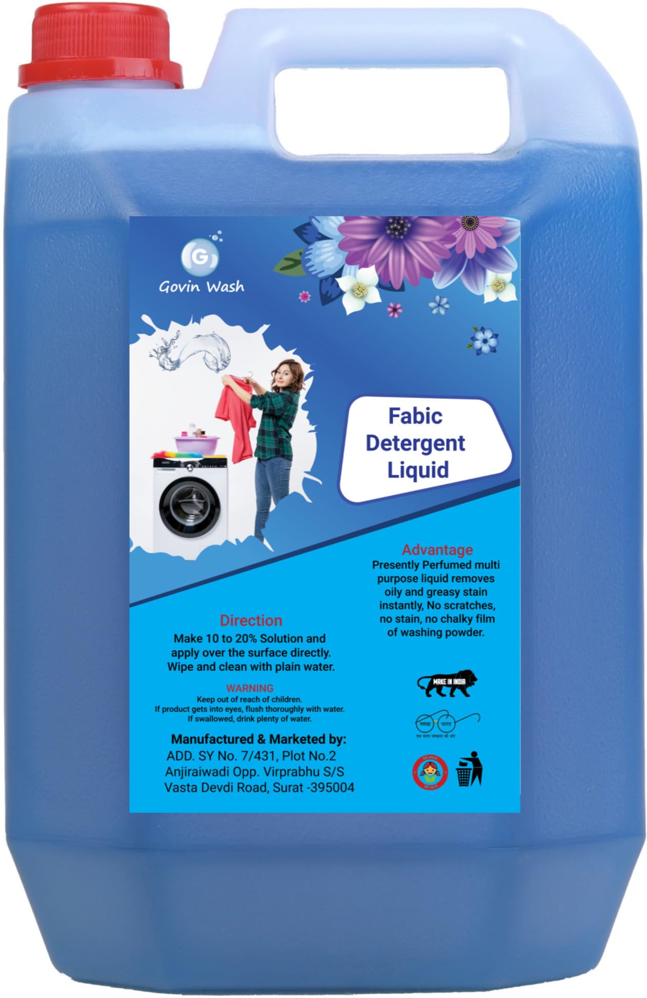 EGP Govin Wash Washing Machine Liquid Detergent Top Load And Front Load (5 Ltr) Multi-Fragrance (B0CVF9XH9W) Amazon Price History, Amazon Price Tracker