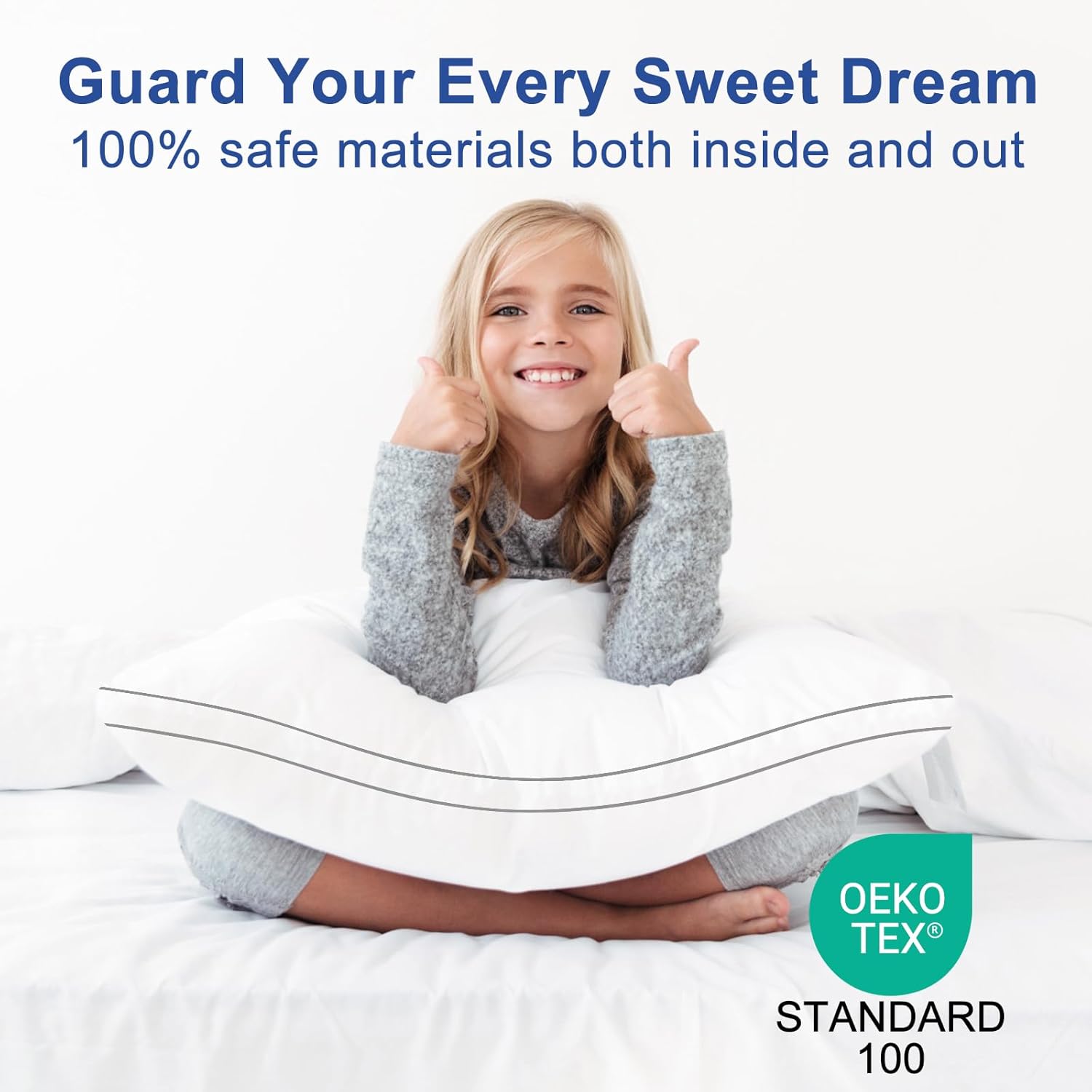 Premium Pillows Queen Size Set of 2, Fluffy and Supportive 7D Down Alternative Bed Pillows, Luxury Soft Hotel Quality Gusseted Pillow for Side Back Stomach Sleepers, Relief Neck Head and Shoulder Pain