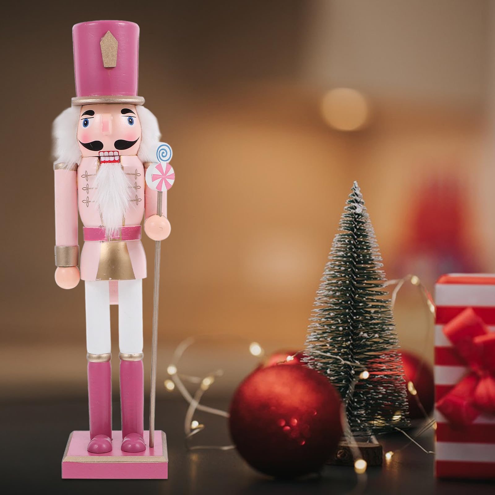 FRCOLOR Weihnachtsdekoration Nussknacker Figur Holz 38cm Bunte Malerei Deko für Innen Festliche Saison
