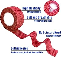 Vista 59 de Baisunt Paquete de 6 vendajes cohesivos de 1 pulgada, cinta autoadhesiva autoadhesiva autoadhesiva transpirable para muñeca, tobillo, deportes