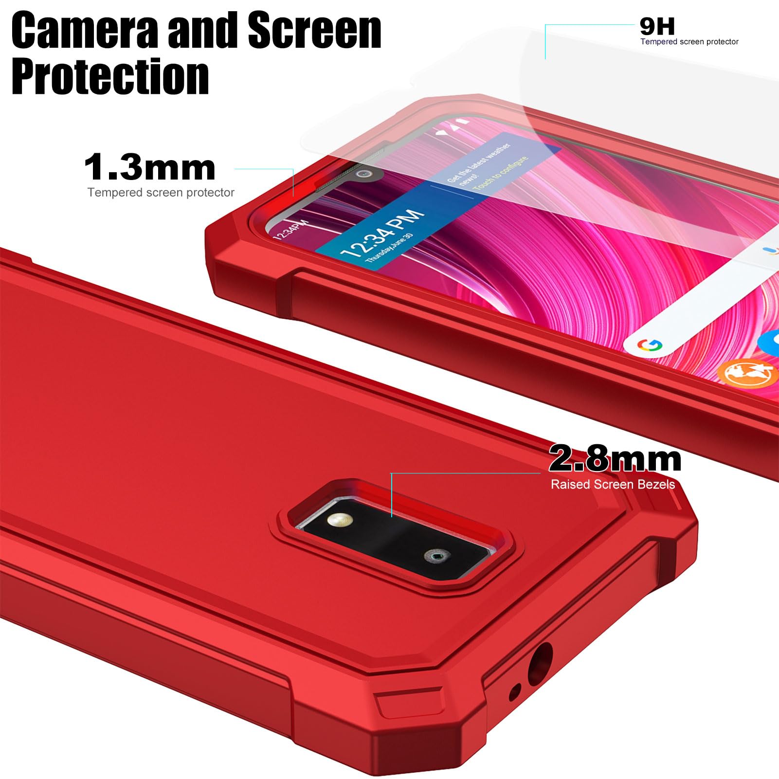 Ailiber For T-Mobile Revvl 7 Pro 5G Case With Screen Protector - Dual Layer Shockproof Rugged Phone Cover, Black, Military Grade Protection Shockproof Revvl 7 Pro Cover Ailiber For T-Mobile Revvl 7 Pro 5G Case With Screen Protector - Dual Layer Shockproof Rugged Phone Cover, Black, Military Grade Protection Shockproof Revvl 7 Pro Cover