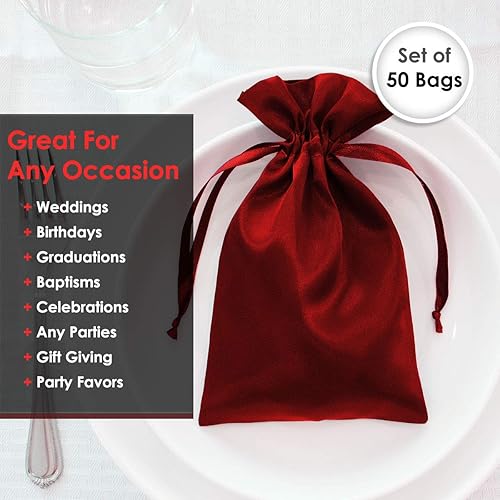 Miniatura 73 de Nuevas bolsas de satén Rosa - 5 x 8 pulgadas (paquete de 50)